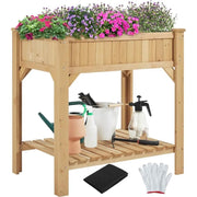 Yaheetech 8-Pocket Wood Elevated Garden Planter with Fabric Liner 8-Pocket Wood Elevated Garden Planter with Fabric Liner