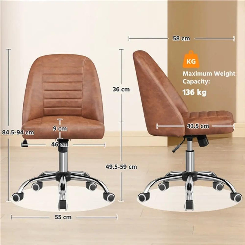 Yaheetech Faux Leather Mid Back Home Office Desk Chair Faux Leather Mid Back Home Office Desk Chair