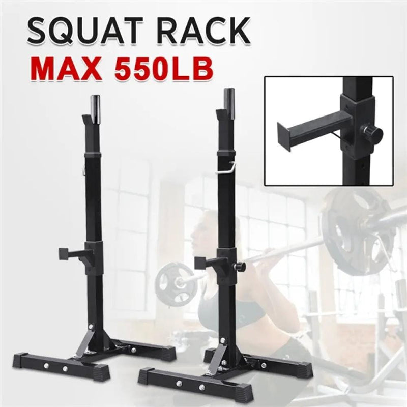Pair of Adjustable Squat Rack Standard 45-70 Inch Solid Steel Squat Stand – view 5