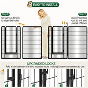 Set of 4 - 47.5″ Tall Dog Playpen Panels Metal Pet Fence Exercise Barrier by Yaheetech