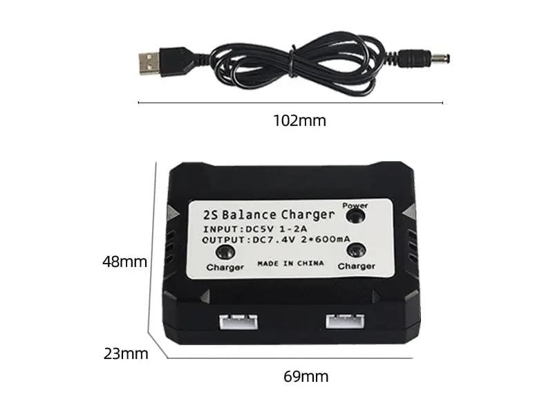 dealonline.co.nz dealonlinenz 2 in 1 7.4V USB Charger for Drone 2 In 1 7.4V USB Drone Battery Charger For Dual LiPo