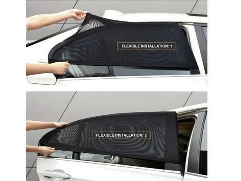 4pcs/set Car Front & Rear Side Window Sun Shade Cover Visor Mesh Shield Sunshade – view 5