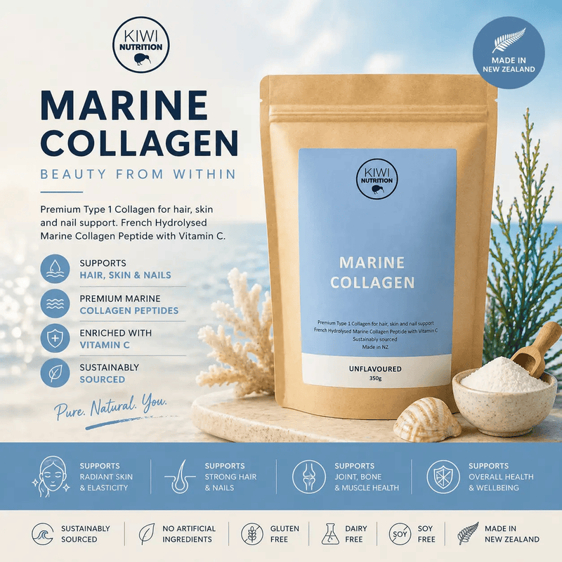 Kiwi Nutrition Collagen Powder Marine Collagen Powder - Unflavoured 350g Marine Collagen Powder - Unflavoured 350g | NZ