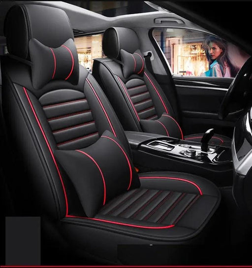Car Seat Cover Faux Leather Cushion 5 Seater Full Set Front & Rear + Pillows – view 1