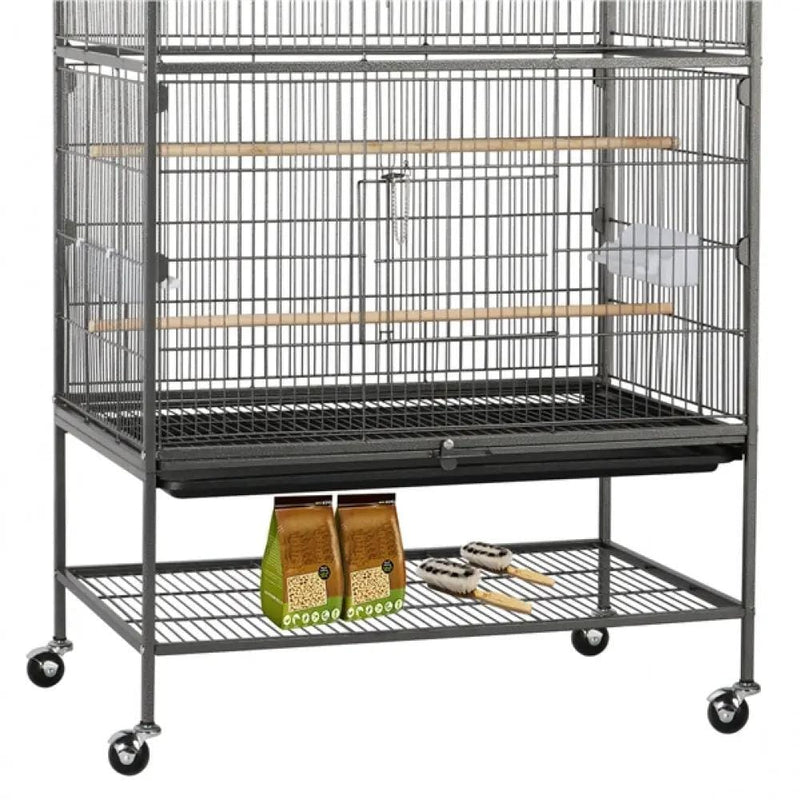Yaheetech 52″ H Large Parrot Cage Rolling Metal Bird Cage 52″ H Large Parrot Cage Rolling Metal Bird Cage