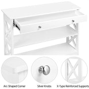 Yaheetech Wooden Console Table with 1 Drawer and 2 Open Shelves Versatile Entryway Table Wooden Console Table with 1 Drawer and 2 Open Shelves Versatile Entryway Table