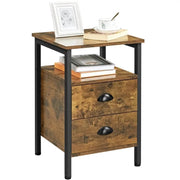 Yaheetech Side Table with 2 Drawers and Open Shelf Side Table with 2 Drawers and Open Shelf
