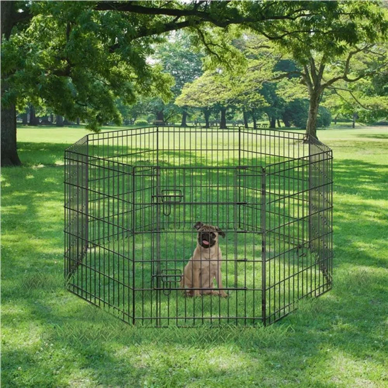 Yaheetech Foldable Metal Dog Exercise Pen Dog Pen Foldable Metal Dog Exercise Pen Dog Pen