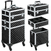 3-in-1 Rolling Makeup Train Case Portable Cosmetic Trolley – view 6