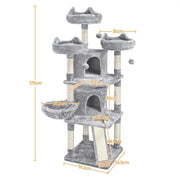 Yaheetech Large Cat Tree Big Cat House Plush Cat Tower Large Cat Tree Big Cat House Plush Cat Tower