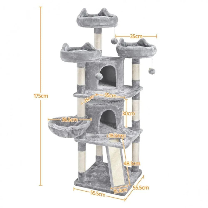 Yaheetech Large Cat Tree Big Cat House Plush Cat Tower Large Cat Tree Big Cat House Plush Cat Tower