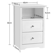 End Table with 2 Drawers and 1 Cubby Side Table Night Stand – view 6