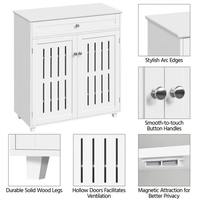 4 Tier Shoe Storage Cabinet 1 Drawer Closed Adjustable Shoes Rack – view 6