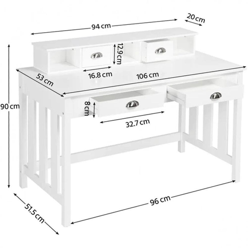 Writing Computer Desk Modern Work Station Laptop Table Removable Floating Organizer – view 6