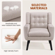 Yaheetech Set of 2 Button Tufted Armchairs with Solid Wood Legs Set of 2 Button Tufted Armchairs with Solid Wood Legs