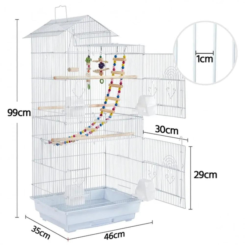 Yaheetech Metal Parrot Cage Bird cage w/ Swing & Ladder Metal Parrot Cage Bird cage w/ Swing & Ladder