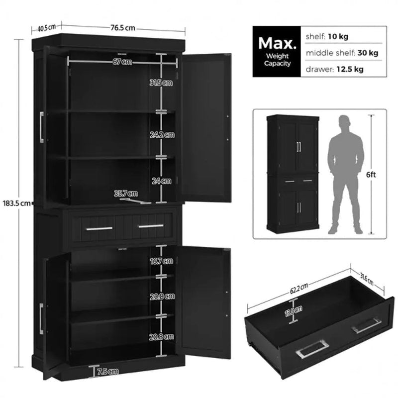 Yaheetech Kitchen Pantry Cabinet Tall Pantry Cupboard Kitchen Pantry Cabinet Tall Pantry Cupboard