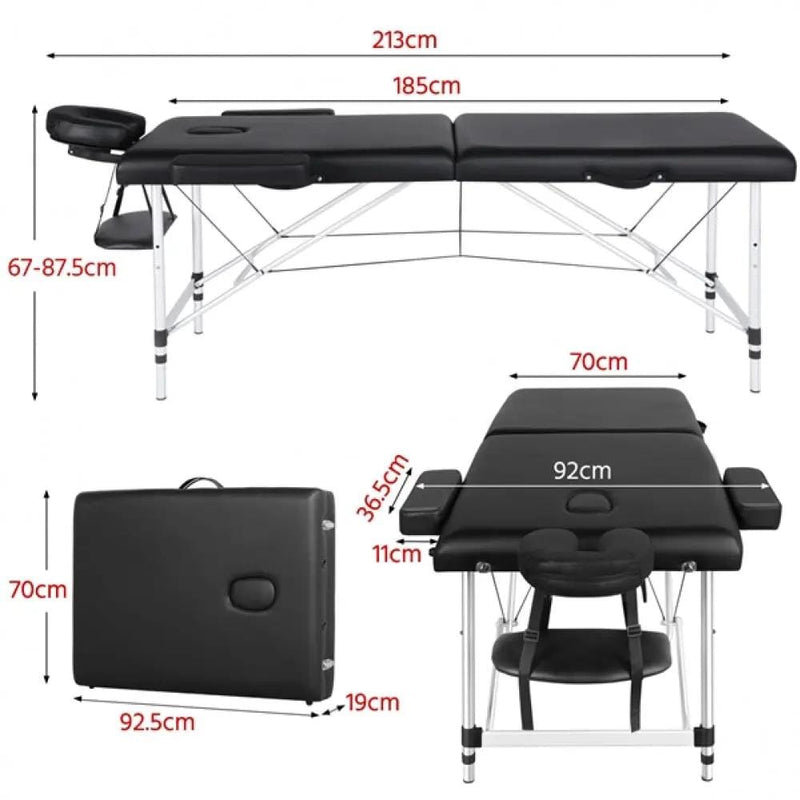 Yaheetech Portable 2 Fold Aluminum Massage Bed Portable 2 Fold Aluminum Massage Bed
