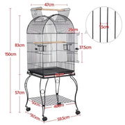 Yaheetech Open Top Metal Bird Cage Rolling Parrot Cage Open Top Metal Bird Cage Rolling Parrot Cage