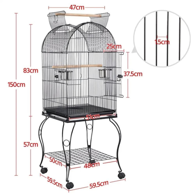 Yaheetech Open Top Metal Bird Cage Rolling Parrot Cage Open Top Metal Bird Cage Rolling Parrot Cage