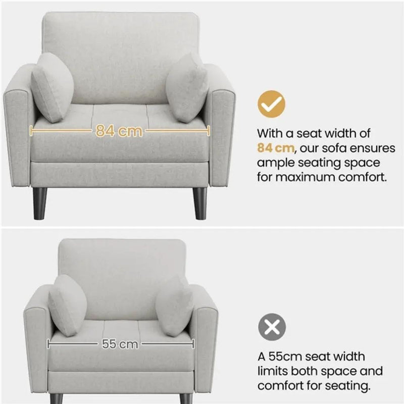 Tufted Oversized Armchair Comfy Fabric Accent Chair Single Sofa – view 7