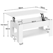 Space-saving Lift Top Coffee Table w/ Hidden Compartment & Open Shelf – view 6