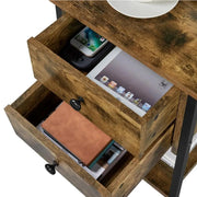 Yaheetech 2-Drawer Side Table End Table Nightstand 2-Drawer Side Table End Table Nightstand