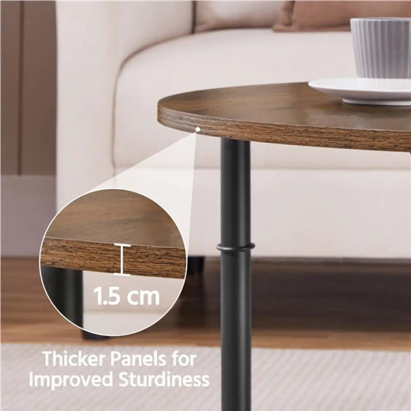80cm Rustic Round Coffee Table Minimal Vintage Industrial Coffee Table – view 12
