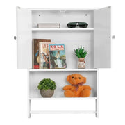 Yaheetech Bathroom Wall Cabinet with Towel Bar Wall Mount Organizer Bathroom Wall Cabinet with Towel Bar Wall Mount Organizer