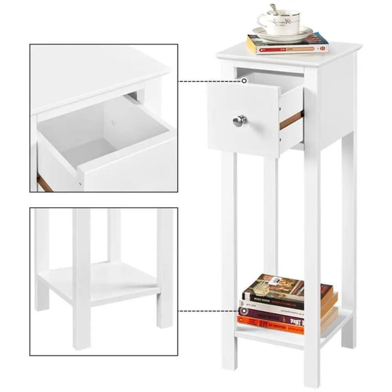 Yaheetech Slim Bedside Tables Nightstand Set of 2 Slim Bedside Tables Nightstand Set of 2