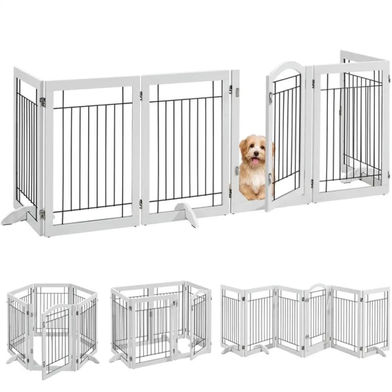 Yaheetech 6-Panel Pet Puppy Safety Fence with 3 Support Feet 6-Panel Pet Puppy Safety Fence with 3 Support Feet