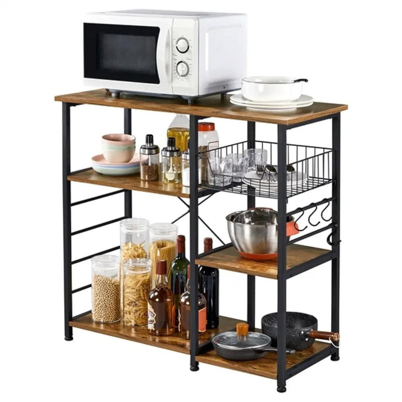 Vintage Kitchen Island Baker's Rack Utility Microwave Stand – view 6