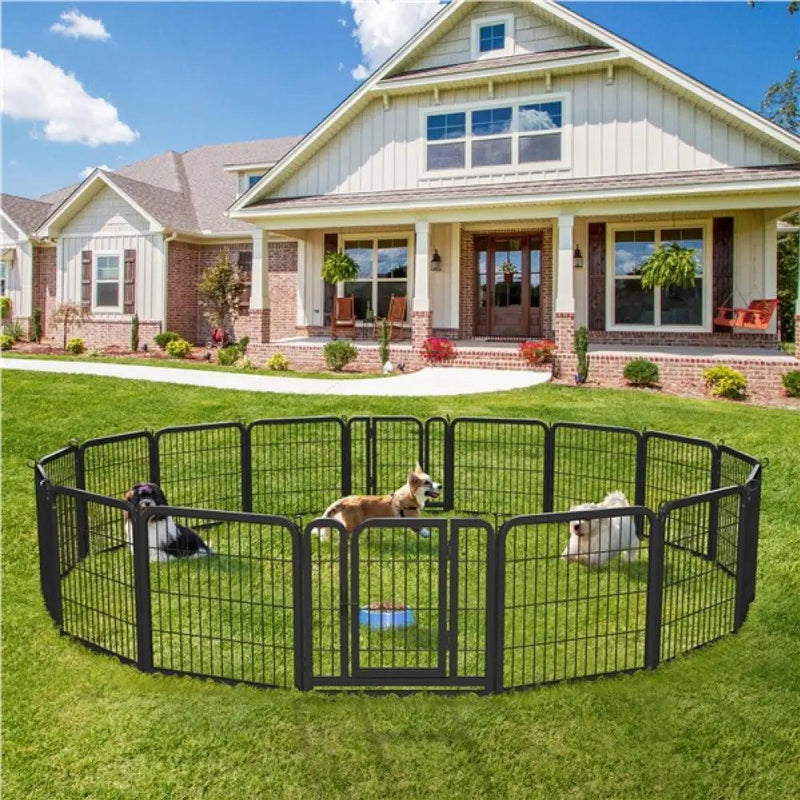 Yaheetech 16pcs Dog Pen Pet Barrier Fence 16pcs Dog Pen Pet Barrier Fence