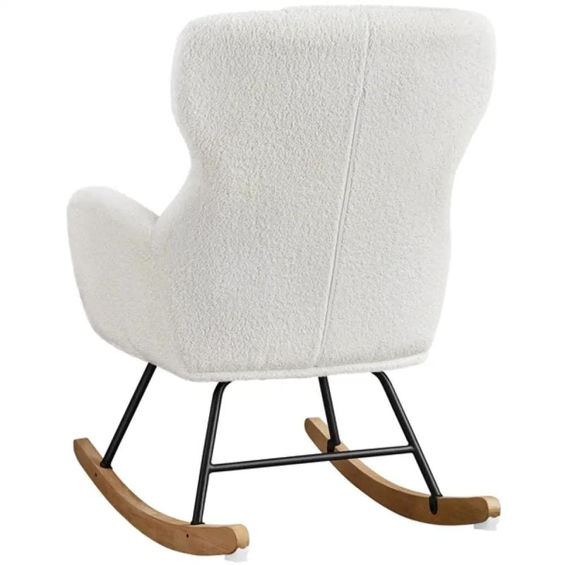 Yaheetech Boucle Upholstered Armchair Rocking Chair Boucle Upholstered Armchair Rocking Chair