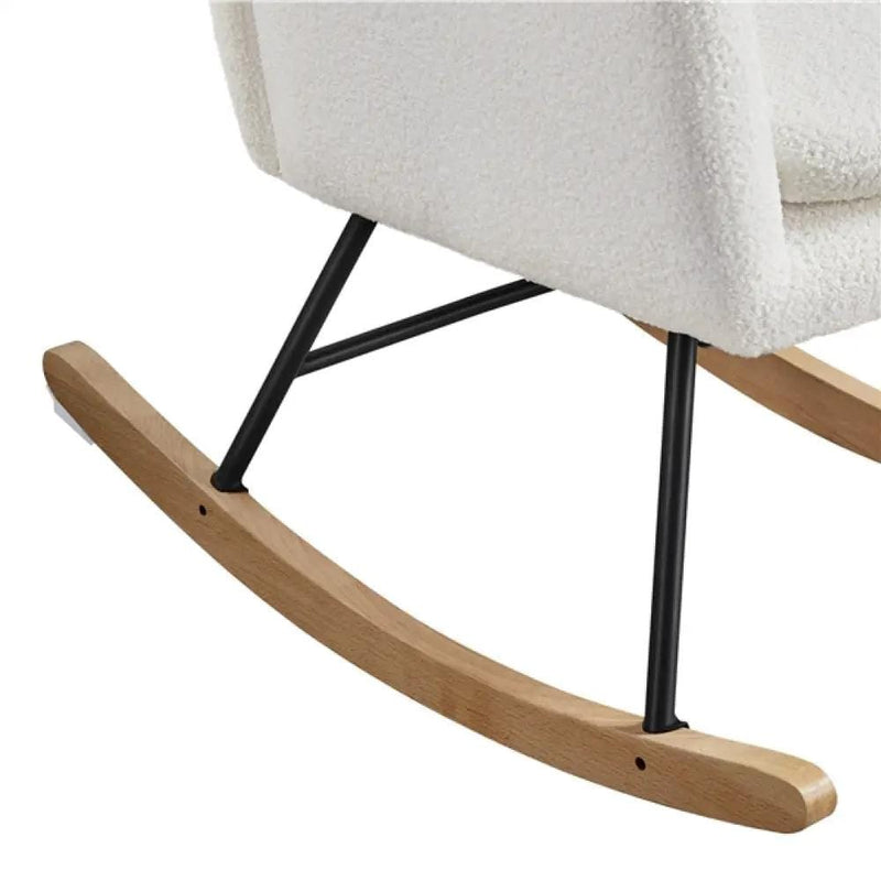 Yaheetech Boucle Upholstered Armchair Rocking Chair Boucle Upholstered Armchair Rocking Chair