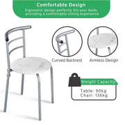 Space Saving Dining Table Set Modern Round Dining Table Set for 2 – view 6