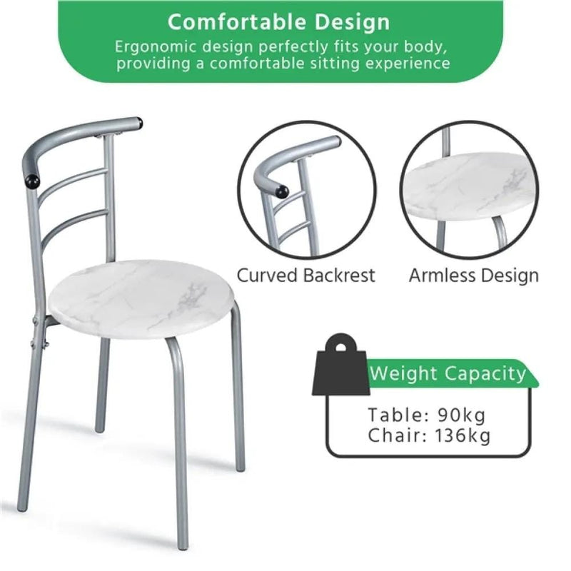 Space Saving Dining Table Set Modern Round Dining Table Set for 2 – view 6