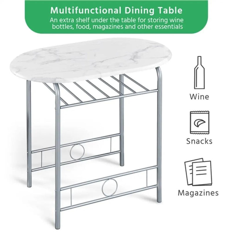 Yaheetech Modern Dining Set 1X Table + 2 Chairs Modern Dining Set 1X Table + 2 Chairs