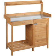 Outdoor Garden Potting Bench Table Work Bench Metal Tabletop – view 6