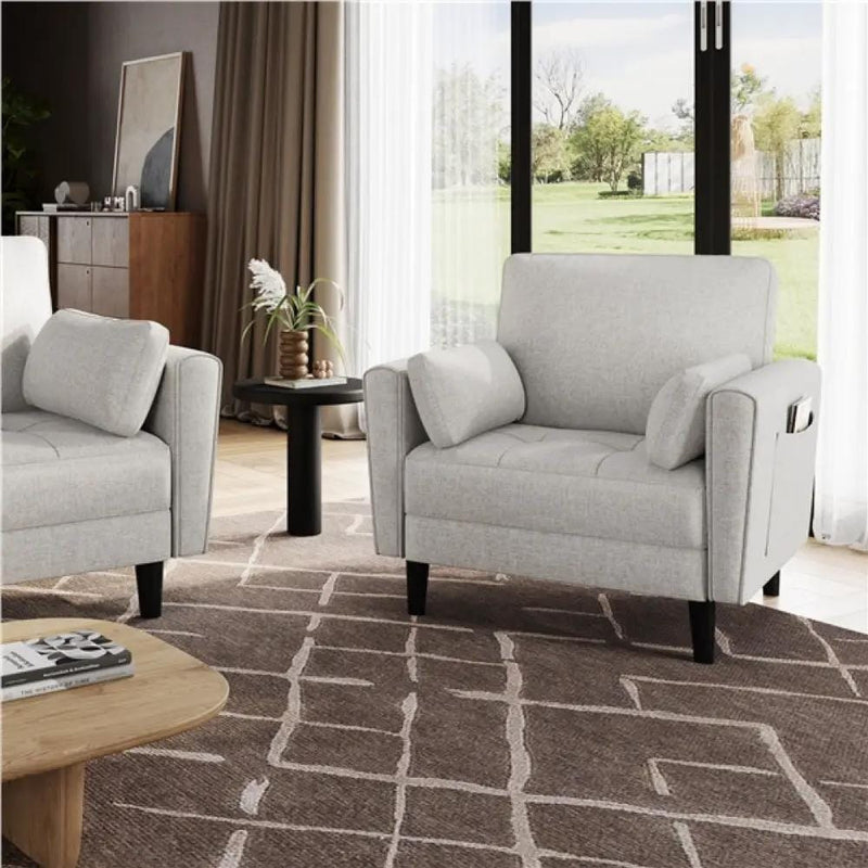 Yaheetech 2pcs Tufted Oversized Armchairs 2pcs Tufted Oversized Armchairs
