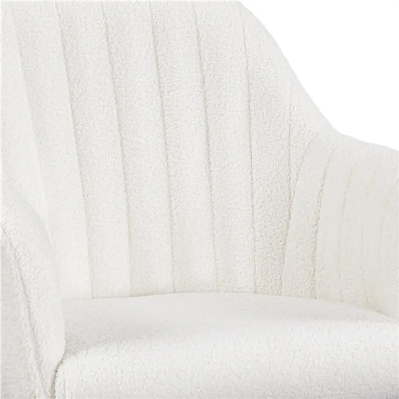 Modern Boucle Desk Chair Computer Chair Computer Chair Ivory – view 6
