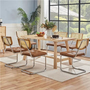 6PCS Mid-Century Modern Dining Chairs with Mesh Rattan Back – view 6