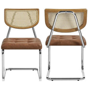 6PCS Mid-Century Modern Dining Chairs with Mesh Rattan Back – view 11