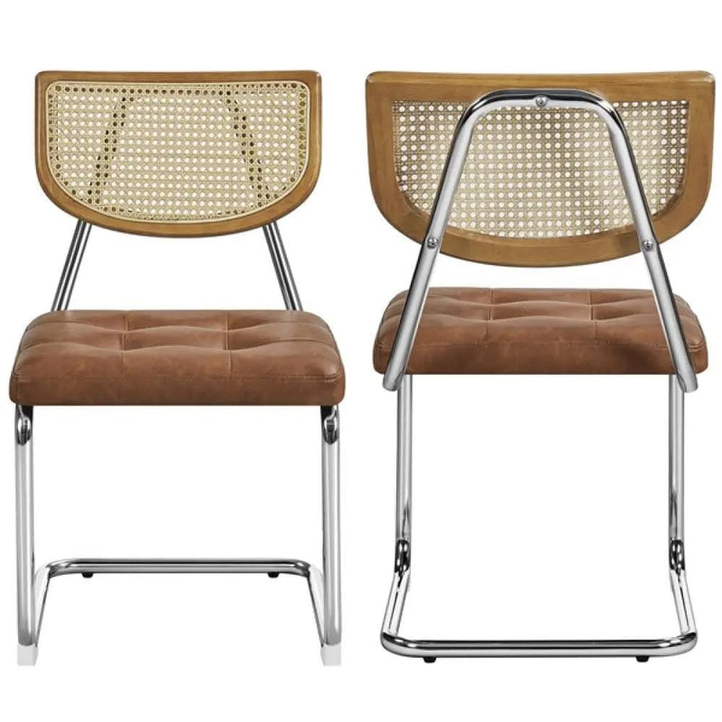 6PCS Mid-Century Modern Dining Chairs with Mesh Rattan Back – view 11