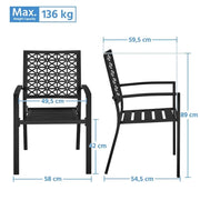 Yaheetech 2pcs Dining Chairs + Outdoor Coffee End Table 2pcs Dining Chairs + Outdoor Coffee End Table