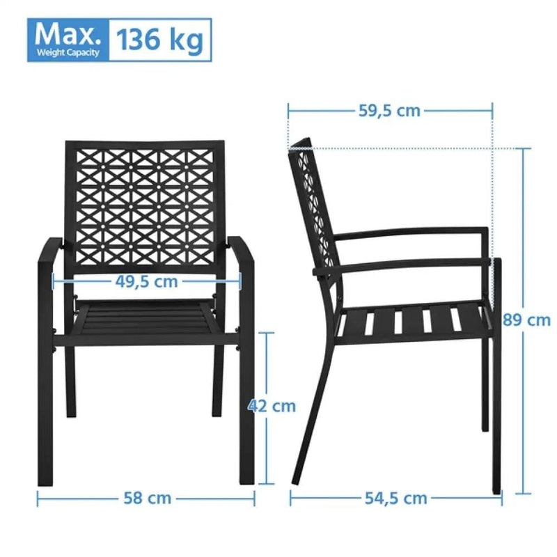 Yaheetech 2pcs Dining Chairs + Outdoor Coffee End Table 2pcs Dining Chairs + Outdoor Coffee End Table