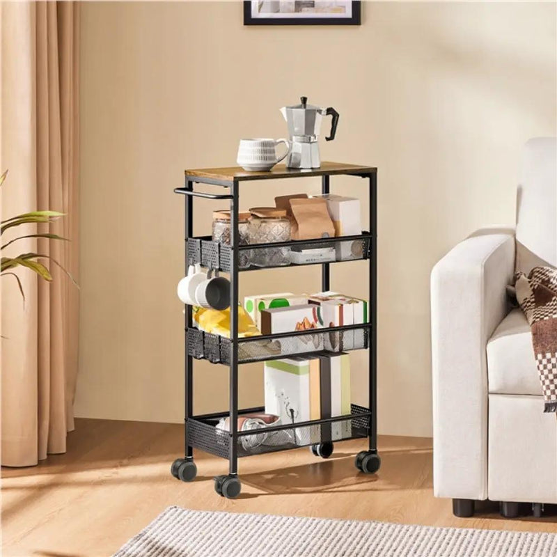Yaheetech 4-Tier Storage Trolley Kitchen Trolley 4-Tier Storage Trolley Kitchen Trolley