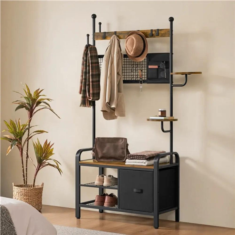 Yaheetech Hall Tree with Cat House Coat Rack Shoe Rack Hall Tree with Cat House Coat Rack Shoe Rack