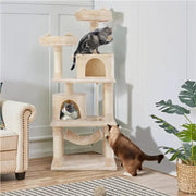 Multi-Level Cat Tree with 2 Condos & 2 Perches & Scratching Posts & Hammock – view 6
