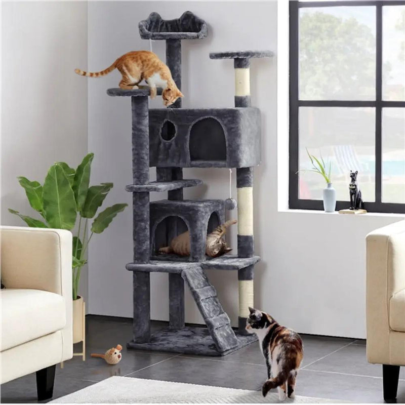 Yaheetech 158cm 158cm Tall Cat Tree Condo Kitten Tree Tower 158cm 158cm Tall Cat Tree Condo Kitten Tree Tower
